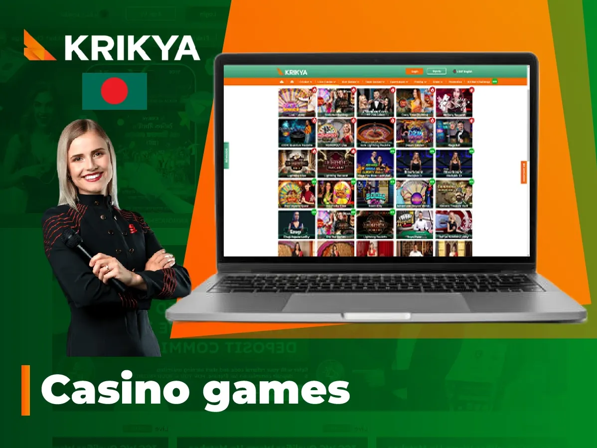 Krikya online has a great casino games section